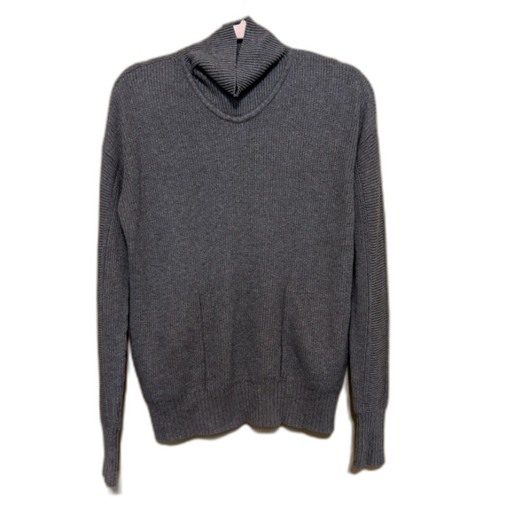 Lululemon Cozy Calling Turtleneck Sweater Womens Medium Gray Pima Cotton Yak - Picture 1 of 7